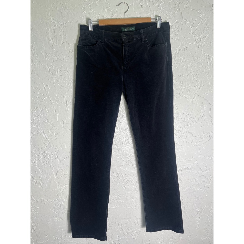 Lauren Ralph Lauren Corduroy Pants Size 10 Charcoal Black Classic Straight Leg